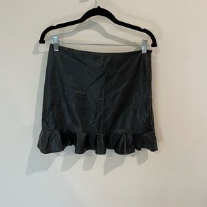 TCEC Leather Ruffle Skirt